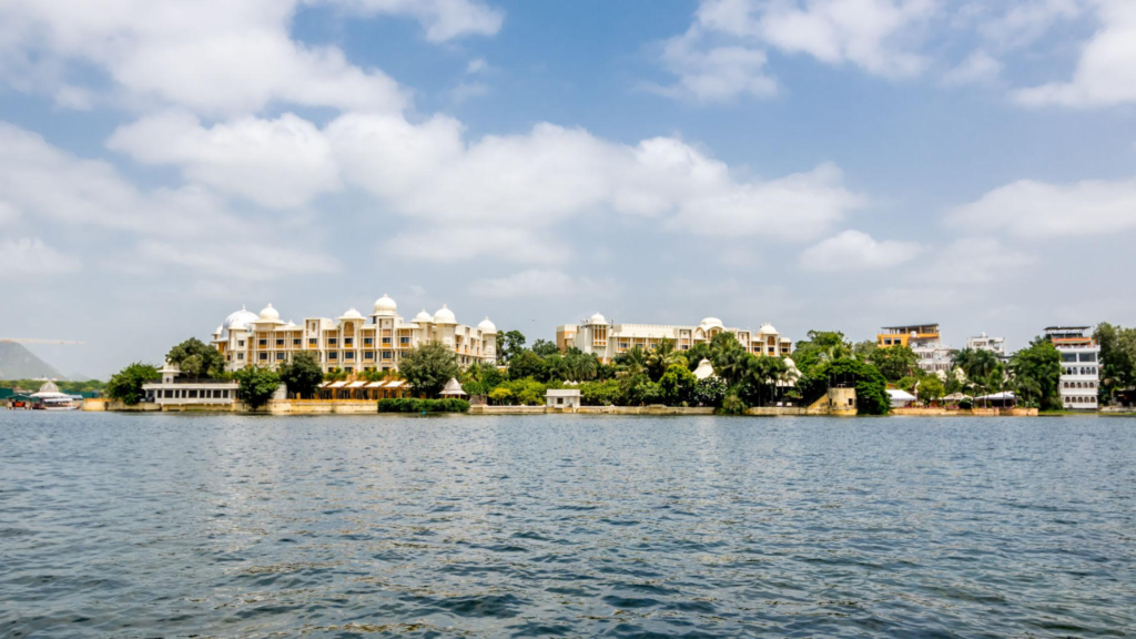 Lake view from The Oberoi Udaivilas Udaipur luxury hotel