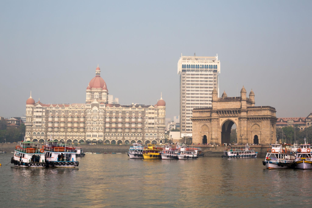 Gateway of India view with The Taj Mahal Palace luxury hotel Mumbai
