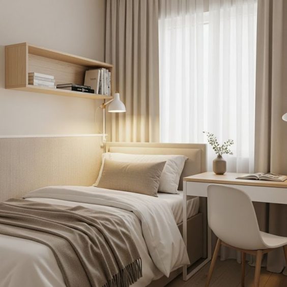 From KlickPin CF 17 Dorm Room Color Designs Every College Student Should Try in 2026 _ Dorm room colors Room color design White dorm room